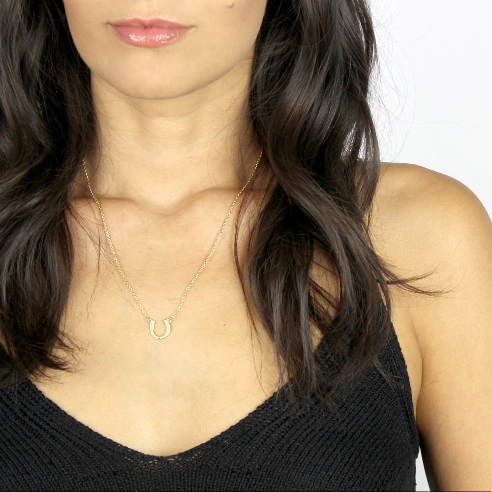 Silver or gold horseshoe necklace